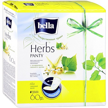 BELLA Прокладки ежедневные PANTY HERBS Tilia с экстрактом липового цвета 60 шт