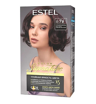 Estel крем-гель краска для волос Color Signature Горький шоколад 6/76