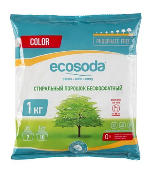 Ecosoda стиральный порошок бесфосфатный для цветного белья  color  1 кг