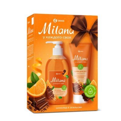 Подарочный набор Milana апельсин в шоколаде жидкое мыло 300 мл+ крем мусс для рук 80 мл