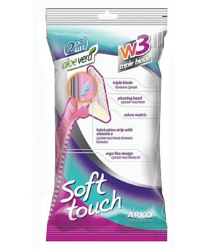 Бритвенный станок для женщин Soft Touch by Arko 3 лезвия (2шт/уп)