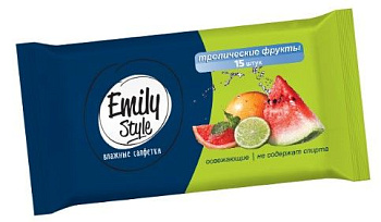 Emily Style влажные салфетки универсальные тропические фрукты 15 шт