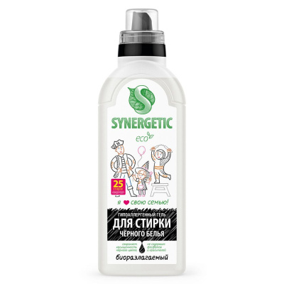 Synergetic гель для стирки для черного белья 0,75 л 25 стирок