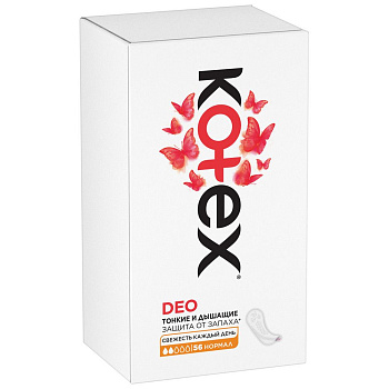 Kotex normal deo прокладки ежедневные 56 шт