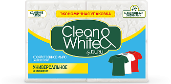 Clean&White Мыло хозяйственное Универсальное 4шт по 120г