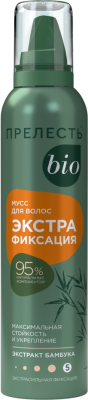 Прелесть био мусс для волос бамбук экстрафиксация 160 мл