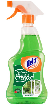 Help Средство для мытья стёкол Яблоко, (с курком) 0,75л