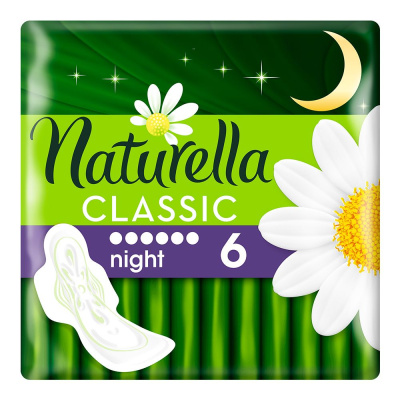 Naturella classic найт сингл с крылышками  6 шт