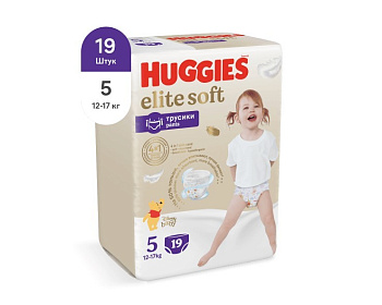 Huggies Elite Soft трусики-подгузники 5 размер (12-17кг) 19шт