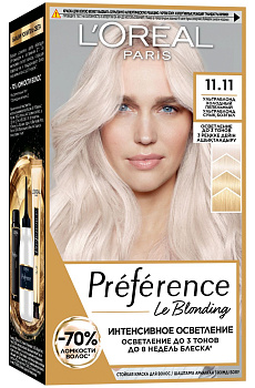 L'oreal Preference краска для волос 11.11 ультраблонд пепельный Уценка
