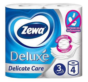 Zewa Deluxe туалетная бумага 3-х слойная 4шт