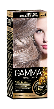 Gamma Perfect Hair стойкая крем краска тон 9.31 золотисто пепельный блонд