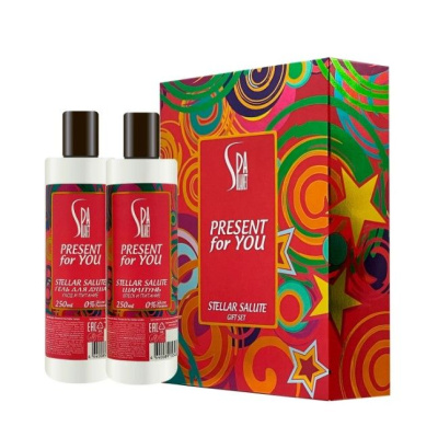 Present for you stellar salute подарочный набор шампунь 250 + гель для душа 250 жен