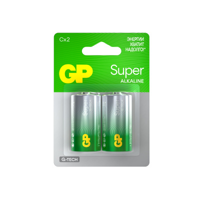 GP батарейки super alkaline C/LR14  2 шт