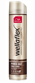 Wella Wellaflex лак для волос power halt form&fnish удержание объема усф 5 250мл