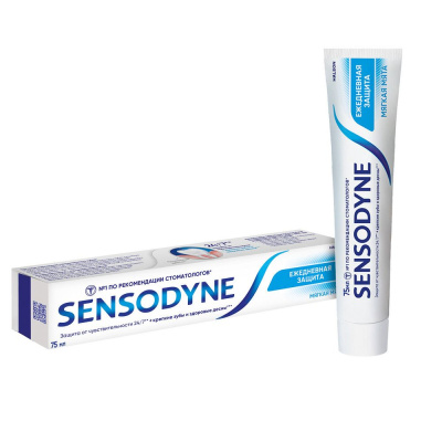Sensodyne зубная паста ежедневная защита мягкая мята 75 мл Уценка