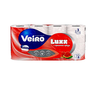 Veiro туалетная бумага luxx ароматизированная арбуз 3 х слойная 8 шт