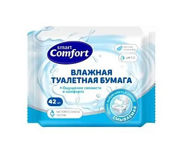 Comfort smart Влажная туалетная бумага 42шт.