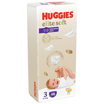 Huggies Elite Soft подгузники трусики 6-11 кг 3 размер 48 шт