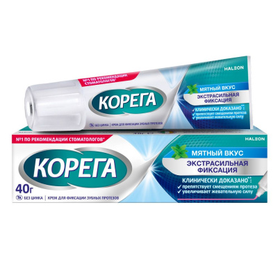 Корега экстра сильный мятный крем мятная свежесть 40 г Уценка