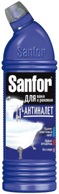 Sanfor средство для чистки и дезинфекции ванн Лимонная свежесть 750мл