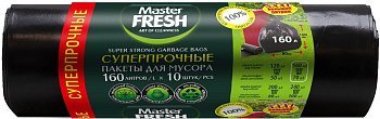 Master FRESH пакеты для мусора xxxl суперпрочные усиленное дно 160л 10шт  28мкм черные
