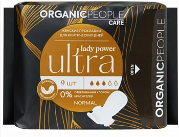 Organic People lady power женские прокладки для критических дней ultra normal 9 шт