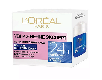 L'Oreal Paris крем для лица увлажнение эксперт ночной увлажняющий для всех типов кожи 50 мл