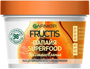 Fructis маска Superfood папайя 390мл