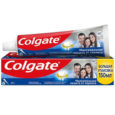Colgate зубная паста максимальная защита от кариеса свежая мята 150 мл Уценка