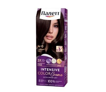 Палетт крем краска для волос каштановый 4.0