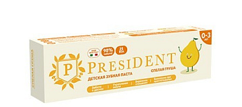 President детская зубная паста груша 0 до 3 32г