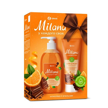 Подарочный набор Milana апельсин в шоколаде жидкое мыло 300 мл+ крем мусс для рук 80 мл