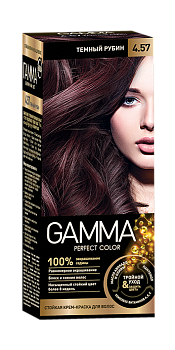 Gamma Perfect Hair стойкая крем краска тон 4.57 темный рубин