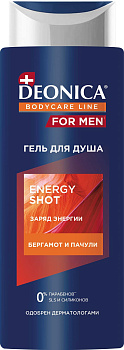 Deonica for men гель для душа energy shot 250 мл