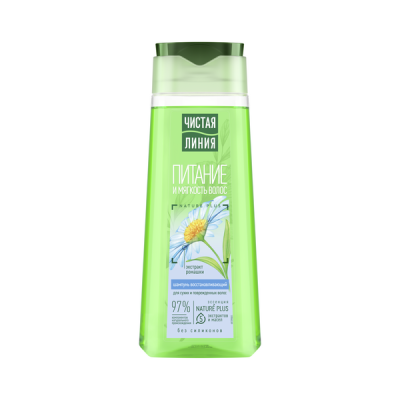Чистая Линия шампунь восстанавливающий питание и мягкость для сухих волос с экстрактом ромашки 250 мл