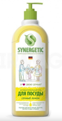 Synergetic средство для мытья посуды, детских игрушек с ароматом лимона 1л