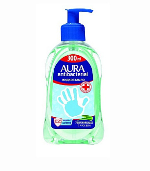 Aura жидкое мыло для всей семьи с антибактериальным эффектом с алоэ вера antibacterial 300мл