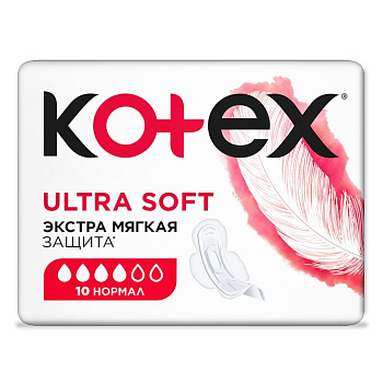 Kotex ultra soft гигиенические прокладки нормал 10 шт