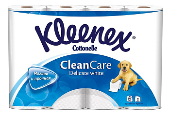 Kleenex туалетная бумага delicate white 2 слоя 12 шт