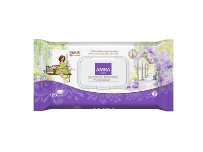 Amra travel салфетки влажные освежающие paris 120 шт