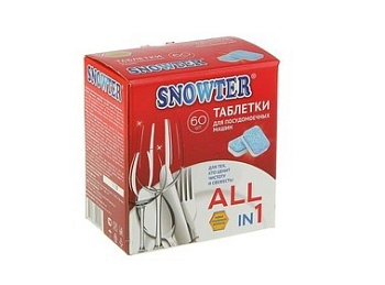 Snowter таблетки для посудомоечных машин 60шт по 20г