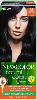 Nevacolor Natural Colors стойкая крем краска для волос 1.BLACK чёрный