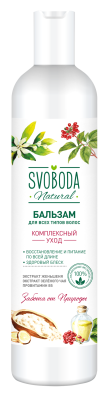 Svoboda бальзам для всех типов волос с экстрактом женьшеня и зеленого чая провитамин 430 мл