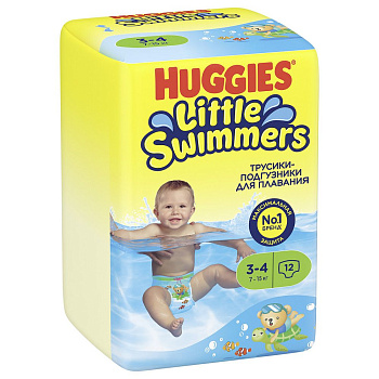 Huggies Little Swimmers подгузники для плавания 7-15 кг 3-4 размер 12 шт