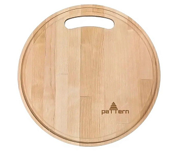Pattern доска разделочная круглая с желобом 28 х28 х 0.8 см берёза