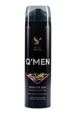 Q’men пена для бритья для чувствительной кожи с экстрактом дерева арак и маслом черного тмина, 240 мл