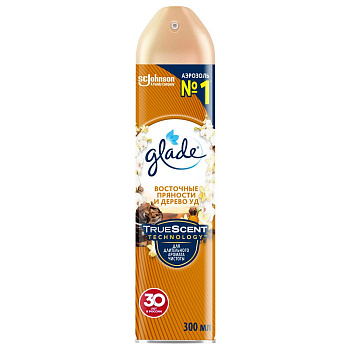 Glade освежитель воздуха аэрозоль восточные пяности и дерево уд 300 мл