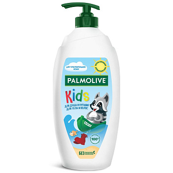 Palmolive душ гель kids с маслом миндаля для тела и волос 3+ 600 мл