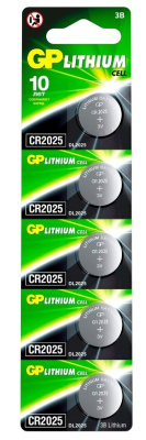 GP батарейки lithium CR2025-2C5  1 шт 1 блистер 5 батареек